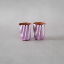 Load image into Gallery viewer, Espressobecher gestreift lila