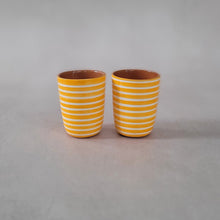 Load image into Gallery viewer, Espressobecher geringelt tangerine