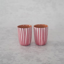 Load image into Gallery viewer, Espressobecher gestreift vinho