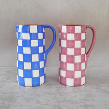 Load image into Gallery viewer, Gerader Krug gross 1.3 l check rosa