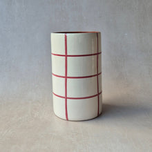 Load image into Gallery viewer, Gerade Vase kariert vinho