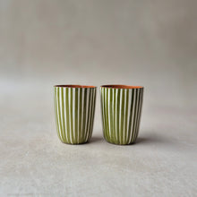 Load image into Gallery viewer, Espressobecher gestreift pistache