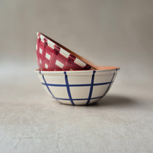 Load image into Gallery viewer, Müslischüssel breit kariert vinho