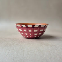 Load image into Gallery viewer, Müslischüssel breit kariert vinho