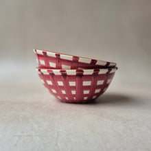 Load image into Gallery viewer, Müslischüssel breit kariert vinho