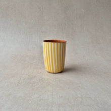 Load image into Gallery viewer, Striped ocher espresso mug