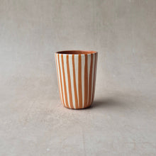 Load image into Gallery viewer, Striped rust espresso mug