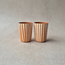 Load image into Gallery viewer, Striped rust espresso mug