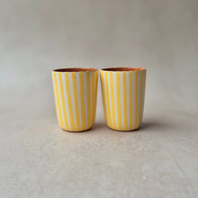 Load image into Gallery viewer, Striped yellow espresso mug