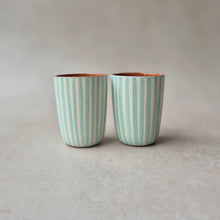 Load image into Gallery viewer, Espressobecher gestreift mint