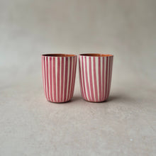 Load image into Gallery viewer, Striped pink espresso mug