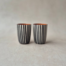 Load image into Gallery viewer, Black striped espresso mug