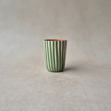 Load image into Gallery viewer, Green striped espresso mug