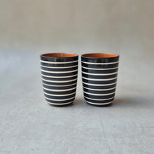 Load image into Gallery viewer, Espresso cup ringed black