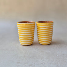 Load image into Gallery viewer, Espresso cup ringed ochre