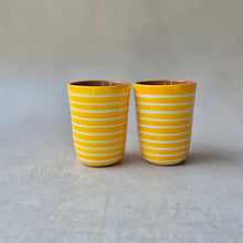 Load image into Gallery viewer, Espresso cup ringed yellow