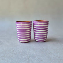 Load image into Gallery viewer, Espresso cup ringed purple