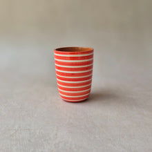 Load image into Gallery viewer, Espressobecher geringelt rot