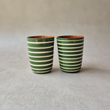 Load image into Gallery viewer, Espresso cup ringed green