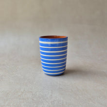 Load image into Gallery viewer, Espresso cup ringed blue