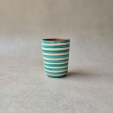 Load image into Gallery viewer, Espressobecher geringelt tropical