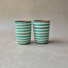 Load image into Gallery viewer, Espressobecher geringelt tropical