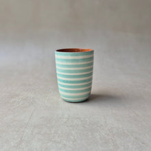 Load image into Gallery viewer, Espressobecher geringelt mint