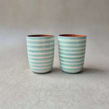 Load image into Gallery viewer, Espressobecher geringelt mint