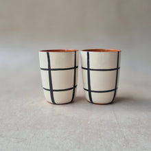 Load image into Gallery viewer, Black checkered espresso mug