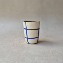 Load image into Gallery viewer, Espresso cup checked navy blue