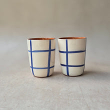 Load image into Gallery viewer, Espresso cup checked navy blue