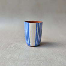 Load image into Gallery viewer, Half-striped blue espresso cup