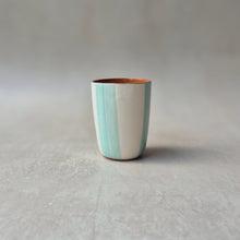 Load image into Gallery viewer, Espressobecher gestreift zweifarbig mint