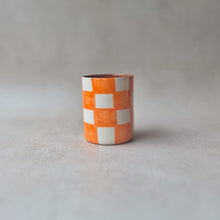 Load image into Gallery viewer, Kaffeebecher check orange