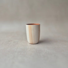 Load image into Gallery viewer, Espressobecher gestreift zweifarbig beige