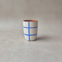 Load image into Gallery viewer, Checkered blue espresso mug