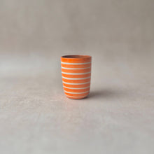 Load image into Gallery viewer, Espressobecher geringelt orange