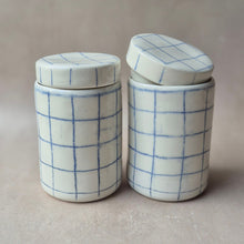 Load image into Gallery viewer, Keramikdose Blue Grid