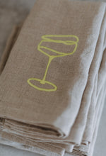 Load image into Gallery viewer, Handbestickte Leinen-Serviette Espumante