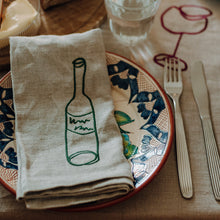 Load image into Gallery viewer, Handbestickte Leinen-Serviette Garrafa