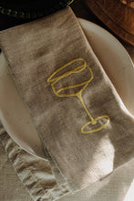 Load image into Gallery viewer, Handbestickte Leinen-Serviette Espumante