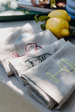 Load image into Gallery viewer, Handbestickte Leinen-Serviette Espumante