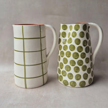 Load image into Gallery viewer, Gerader Krug gross 1.3 l kariert pistache