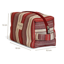 Lade das Bild in den Galerie-Viewer, Necessaire aus Jacquardstoff stripes berry