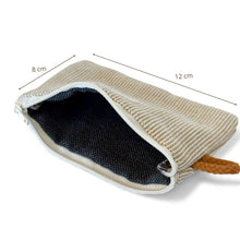 Lade das Bild in den Galerie-Viewer, Mini-Pouch aus Jacquardstoff stripes beige