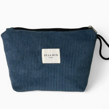Load image into Gallery viewer, Necessaire gross aus softem Cord meerblau