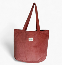 Load image into Gallery viewer, Grosse Tasche aus softem Cord coral