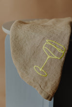 Load image into Gallery viewer, Handbestickte Leinen-Serviette Espumante