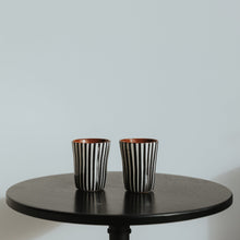Load image into Gallery viewer, Black striped espresso mug