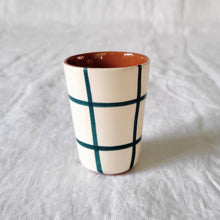 Load image into Gallery viewer, Checkered petrol espresso mug